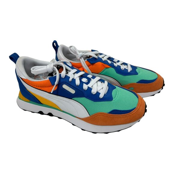 PUMA Men's Rider FV Future Vintage Shoes 387672 01 Size 11.5 New Green Orange - Picture 1 of 7